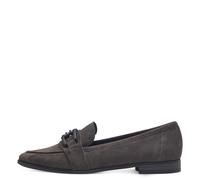 Marco Tozzi Damen Loafer ohne Absatz aus Leder Flach, Grau (Graphite), 41 EU