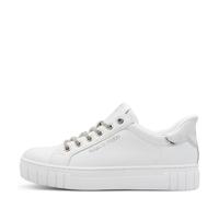 Marco Tozzi Damen Sneaker – weiches Feel Me Wechselfußbett, weiches Innenfutter – Weiß 39