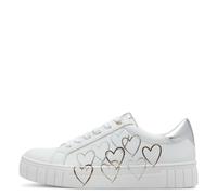 Marco Tozzi Damen Sneaker 2-23711-44 flach mit Herzdetails White/Gold Größe 38