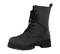 MARCO TOZZI Damen Stiefeletten zum Schnüren aus Leder mit Blockabsatz, Braun (Anthracite N.C), 38 EU