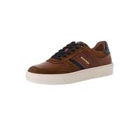 Sneaker MARCO TOZZI, Herren, Gr. 42, cognac, Glattleder, Veloursleder, kontrastfarbene Details, Schuhe Sneaker, Freizeitschuh, Halbschuh, Schnürschuh mit Kontrastbesatz (81347211-42) cognac