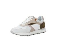 Sneaker MARCO TOZZI, Herren, Gr. 43, weiß kombiniert, Leder, kontrastfarbene Details, Schuhe Sneaker, Freizeitschuh, Halbschuh, Schnürschuh mit Kontrastbesätzen (92711046-43) weiß kombiniert