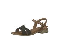 Marco Tozzi Leder-Sandalen in Khaki - Größe 38 | Damen Sandalen