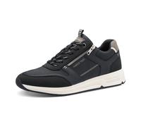 Keilsneaker MARCO TOZZI, Herren, Gr. 43, blau (navy), Lederimitat, Textil, kontrastfarbene Details, sportlich, Schuhe, Freizeitschuh, Halbschuh, Schnürschuh mit praktischem Reißverschluss (95003068-43