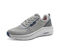 Slip-On Sneaker MARCO TOZZI, Herren, Gr. 42, grau, Lederimitat, Textil, unifarben mit Farbeinsatz, Schuhe, Freizeitschuh, Halbschuh, Slipper mit elastischen Schnürsenklen (48650707-42) grau