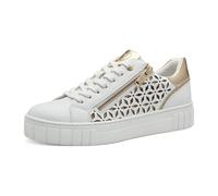 MARCO TOZZI Damen Sneaker flach mit Reißverschluss Vegan, Weiß (White Comb), 41 EU