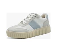 MARCO TOZZI Damen Sneaker weiches Feel Me Wechselfußbett weiches Innenfutter Modern, weiß (White/Blue), 37 EU