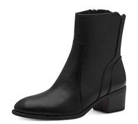 MARCO TOZZI Damen Stiefeletten mit Absatz mit Lederanteil Cowboy, Schwarz (Black Comb), 38 EU