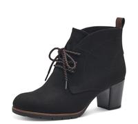 MARCO TOZZI Damen Stiefeletten mit Absatz zum Schnüren Vegan, Schwarz (Black Comb), 39 EU