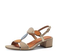 MARCO TOZZI Damen Sandalen mit Absatz mit Verstellbarem Riemen Vegan, Braun (Biscuit Comb), 40 EU