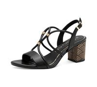 MARCO TOZZI Damen Sandalen mit Absatz Elegant Blockabsatz, Schwarz (Black), 38 EU