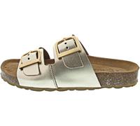 MARCO TOZZI Damen Pantoletten aus Leder Lack, Beige (Platinum), 39 EU