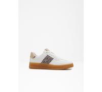 Plateausneaker MARCO TOZZI, Herren, Gr. 39, weiß, leo, Lederimitat, Textil, unifarben mit Farbeinsätzen, Schuhe Plateausneaker, Freizeitschuh, Halbschuh, Schnürer mit Feel Me-Ausstattung (37356008-39)