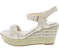 MARCO TOZZI Damen Sandalen mit Keilabsatz mit Verstellbarem Riemen Vegan, Beige (Cream Comb), 40 EU