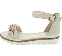 MARCO TOZZI Damen Sandalen mit Keilabsatz Hinten geschlossen Vegan, Beige (Cream), 37 EU