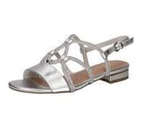 MARCO TOZZI Damen Sandale weiches Feel Me Fußbett Vegan weiches Innenfutter Schick, metallic (SILVER), 40 EU
