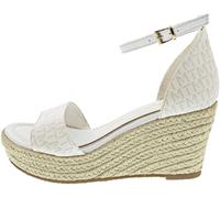 MARCO TOZZI Damen Sandalen mit Keilabsatz mit Verstellbarem Riemen Sommer, Weiß (White Comb), 40 EU