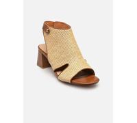 MARCO TOZZI Damen Sandale weiches Feel Me Fußbett weiches Innenfutter Sommerlich, braun (COGNAC COMB), 38 EU