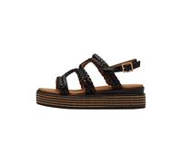 MARCO TOZZI Damen Sandalen flach mit Schließe Plateau, Schwarz (Black), 41 EU