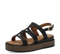 MARCO TOZZI Damen Sandalen flach mit Schließe Plateau, Schwarz (Black), 41 EU