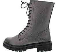 MARCO TOZZI Damen Stiefeletten zum Schnüren mit Blockabsatz mit Reißverschluss, Silber (Gun Metal), 36 EU