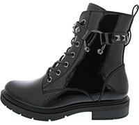 MARCO TOZZI Damen Stiefeletten zum Schnüren mit Nieten mit Reißverschluss, Schwarz (Black Patent), 37 EU