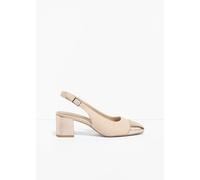 MARCO TOZZI Damen Slingpumps mit Blockabsatz Vegan, Beige (Dune Comb), 37 EU