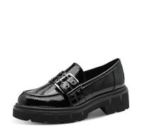 Marco Tozzi Loafer MT Feel Me Damen - mit Schnalle, Blockabsatz, Schwarz (Patent) Gr. 41 EU