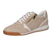 Keilsneaker MARCO TOZZI, Damen, Gr. 37, sand, Lederimitat, Textil, unifarben mit Farbeinsatz, Schuhe, Freizeitschuh, Halbschuh, Schnürschuh mit seitlichem Reißverschluss (42416503-37) sand