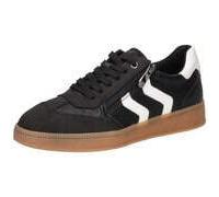 Marco Tozzi Damen Sneaker flach mit Reißverschluss Freizeit, Schwarz (Black/White), 37 EU