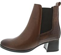 MARCO TOZZI Damen Chelsea Boots mit Lederanteil mit Absatz, Braun (Cognac Comb), 37 EU