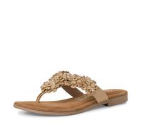 MARCO TOZZI Damen Pantoletten aus Leder mit Blumendekor, Braun (Taupe Comb), 39 EU