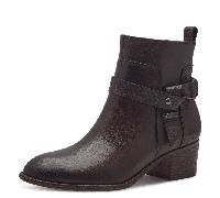 MARCO TOZZI Damen Stiefeletten mit Absatz aus Leder mit Reißverschluss, Braun (Mocca), 41 EU