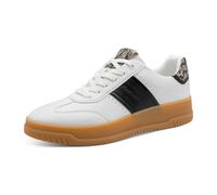 Marco Tozzi Damen Sneaker weiches Feel Me Fußbett weiches Innenfutter Modisch, weiß (White/Black), 42 EU