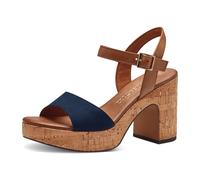 MARCO TOZZI Damen Sandalen mit Absatz Plateausohle Verstellbarer Riemen, Blau (Navy Comb), 38 EU