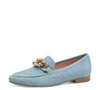 MARCO TOZZI Damen Slipper aus Leder mit Blockabsatz, Blau (Lt.Blue Jeans), 41 EU