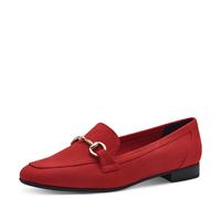 MARCO TOZZI Damen Loafer ohne Absatz Vegan mit Schnalle, Rot (Cherry), 37 EU