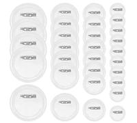 Mardatt 50 Stück 4 Größen transparente Knopfabzeichen Set mit Pin, 25/38/45/60 mm Acryl runde Abzeichen Pins Blank Knopf Bild individuelles Design für DIY Herstellung