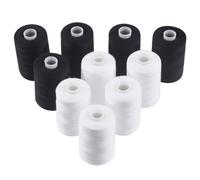 Mardatt Sewing Thread Kit, 2 Colors Polyester Threads 1000 Yards Per Polyester Thread Spools, Handy Polyester Sewing Threads Bobbins Sewing Threads Set for Hand Stitching Quilting(Black and White)