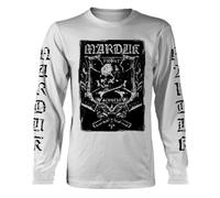 Marduk - Frontschwein T-Shirt für Herren/Damen Unisex Langärmlig (M) (Weiß)