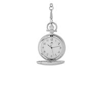 Marea Taschenuhr B41421/1 Unisex Silber - Metall, 47 mm, Analog, weißes Zifferblatt mit lateinischen Zahlen, Motiv auf Deckel und Kette