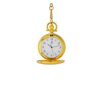 Marea Taschenuhr B41421/2 Unisex Gold - Metall, 47 mm, Analog, weißes Zifferblatt mit lateinischen Zahlen, Motiv auf Deckel und Kette