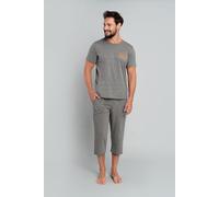 Marek Herren Schlafanzug kurzarm, 3/4 Hose Italian Fashion- mittel melange - Größe S