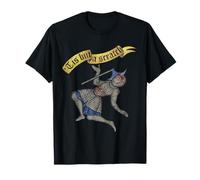 MargiKnights - Caballeros de Marginalia Mittelalterliches Ritter-Meme T-Shirt, Schwarz, S, Klassisch, Kurzarm, Frauen, Damen, T-Shirt