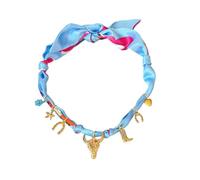 MarHermoso Schal-Halskette für Damen, Choker-Halskette, Westcowboy-Stil, Edelstahl-Anhänger, handgefertigter Charm-Schmuck, Geschenk, Leopardenmuster, Seide, Bandana, trendiges Vintage, Medium