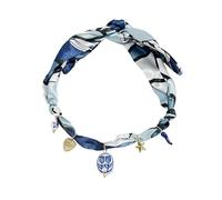 MarHermoso Schal-Halskette für Damen, Choker-Halskette, Westcowboy-Stil, Edelstahl-Anhänger, handgefertigter Charm-Schmuck, Geschenk, Leopardenmuster, Seide, Bandana, trendiges Vintage, Medium