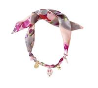 MarHermoso Schal-Halskette für Damen, Choker-Halskette, Westcowboy-Stil, Edelstahl-Anhänger, handgefertigter Charm-Schmuck, Geschenk, Leopardenmuster, Seide, Bandana, trendiges Vintage, Medium