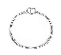 MariaFonte Armband New 2024 Love Clip Herz Weich Herz Damen Original Simil Schlangenanhänger Anhänger Basis Mädchen Armbänder Angebot Kette Silber Haken Verschluss Box Rosa Sterling-Silber