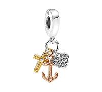 MariaFonte Charm Anhänger Neu 2025 Kompatibel Alle Marken Armbänder Halsketten Anker Kreuz Original Angebot Silber 925 Geburtstag Jubilaum Mama Kompatibel Glücksbringer Herz Familie Weihnachten