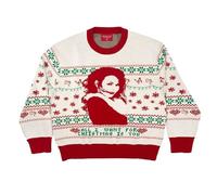 Mariah Carey Offizieller Damen-Pullover All I Want for Christmas is You, Weiss/opulenter Garten, XX-Large